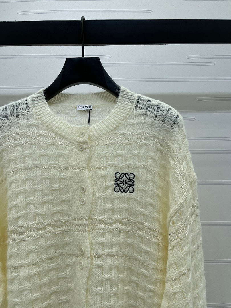 TEXTURED KNIT BUTTON CARDIGAN