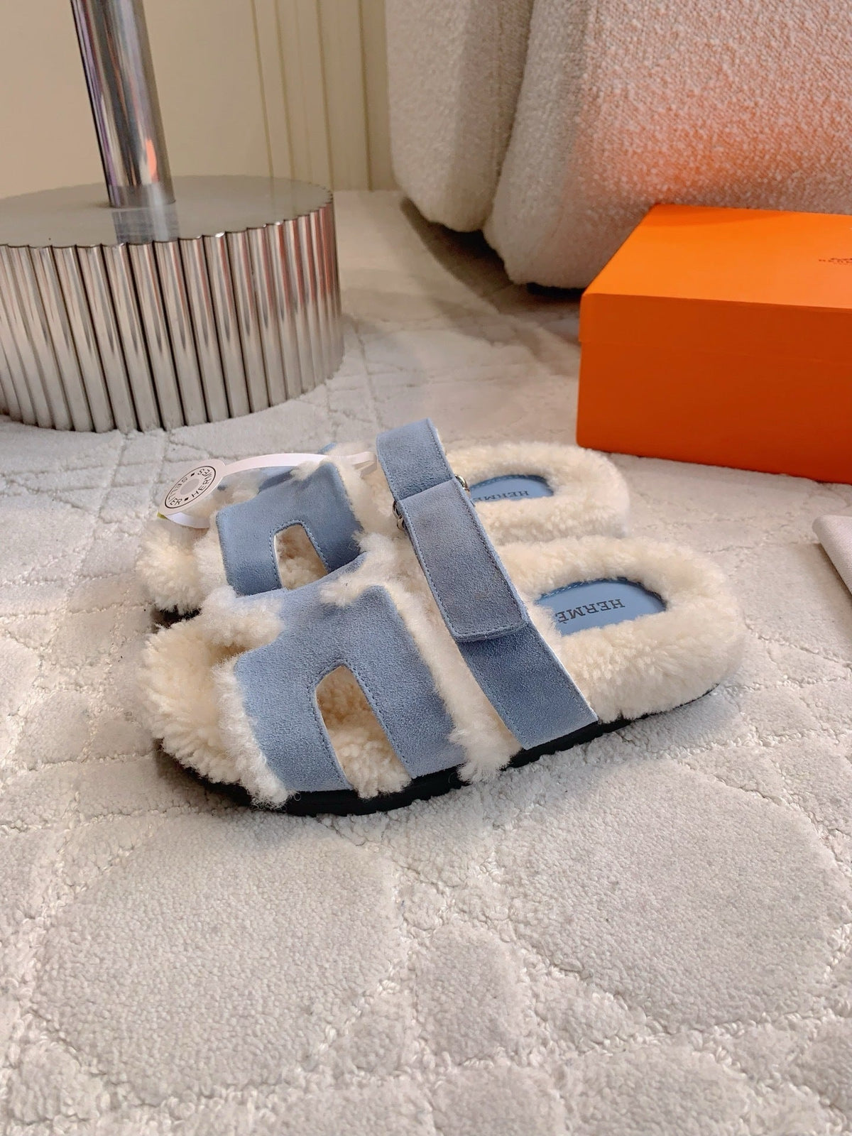 PLUSH LINED COMFORT SANDALS WITH DOUBLE STRAP DESIGN