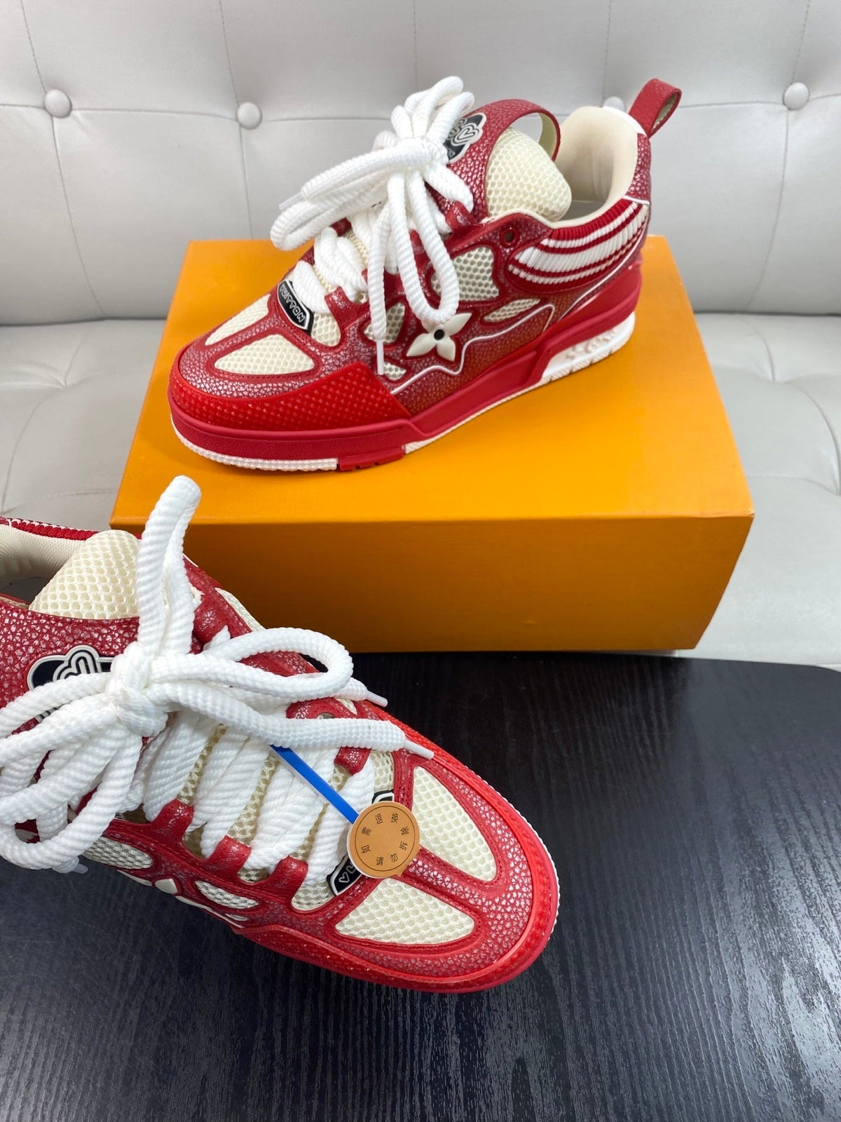 RED & WHITE CHUNKY SNEAKERS