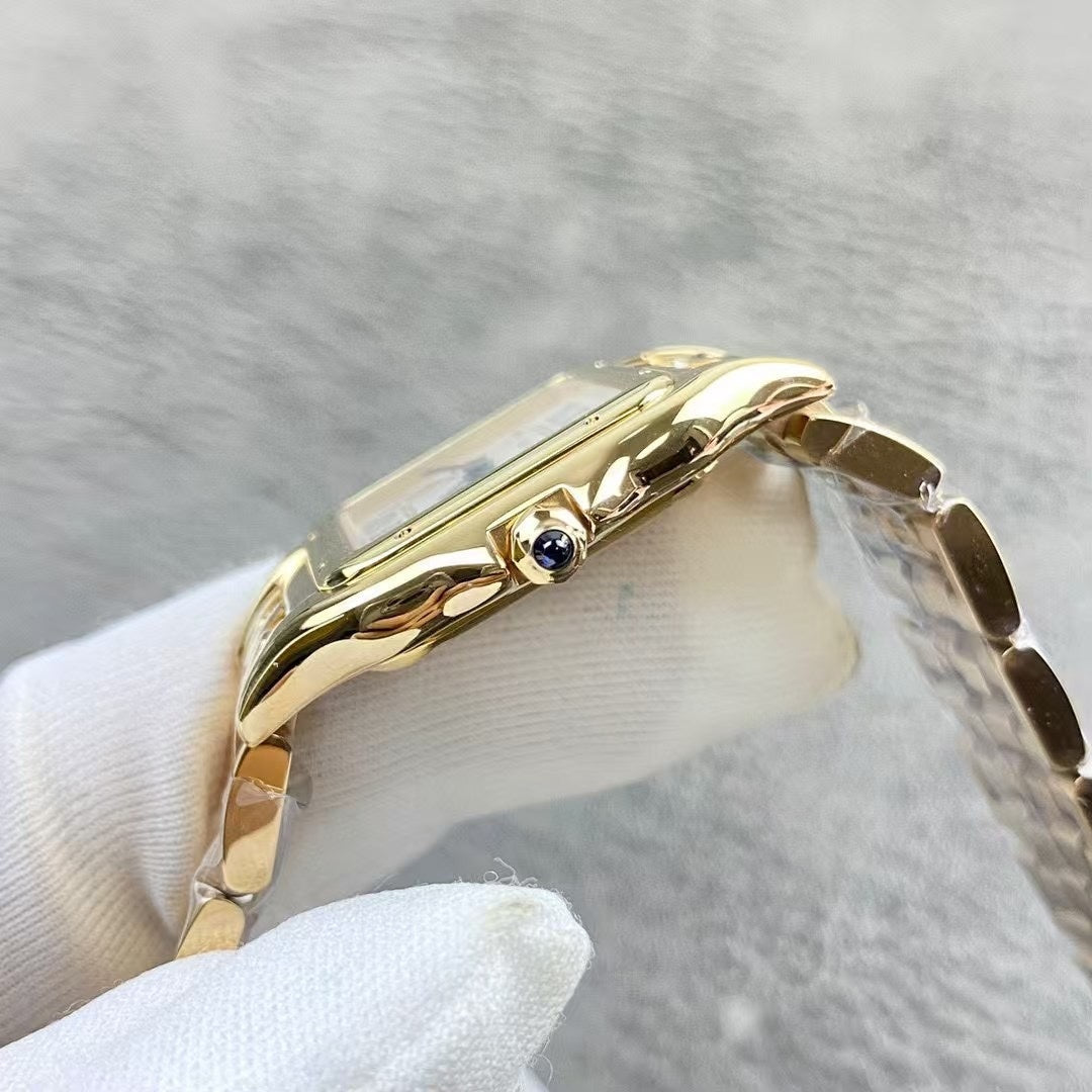 GOLD-TONE SQUARE DIAL WATCH