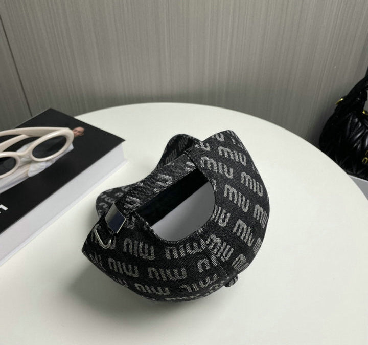 BLACK MONOGRAM BASEBALL CAP WITH EMBROIDERED LOGO