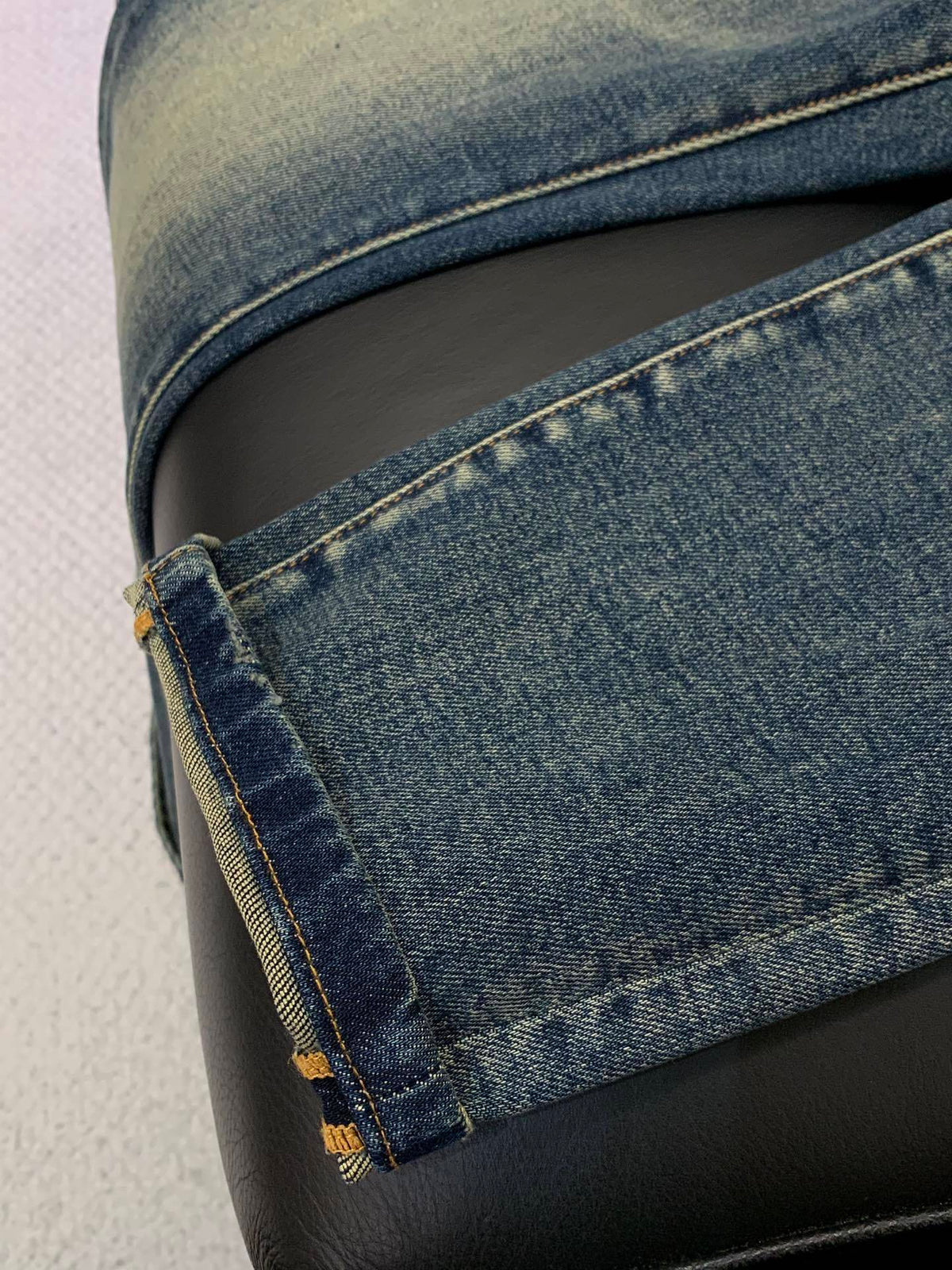 SLIM-FIT FADED DENIM JEANS