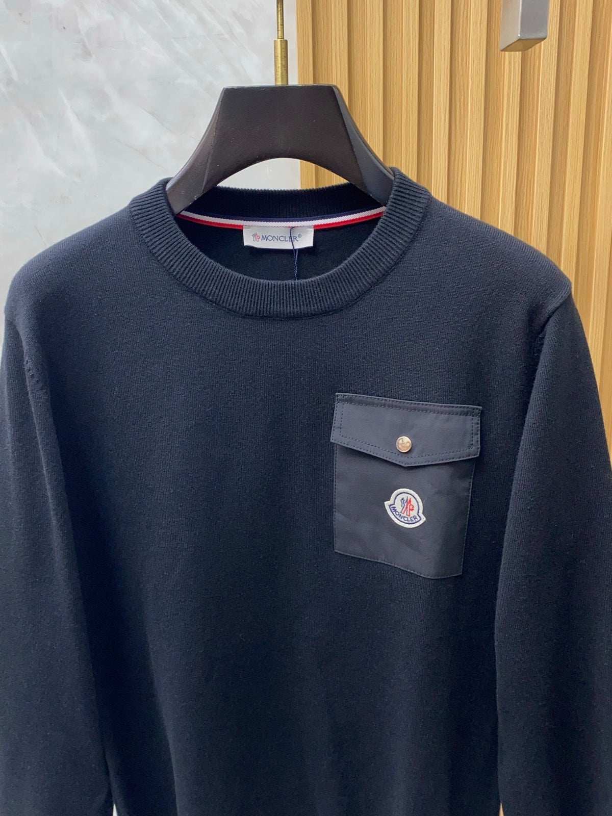 CREW NECK SWEATSHIRT WITH BUTTONED CHEST POCKET
