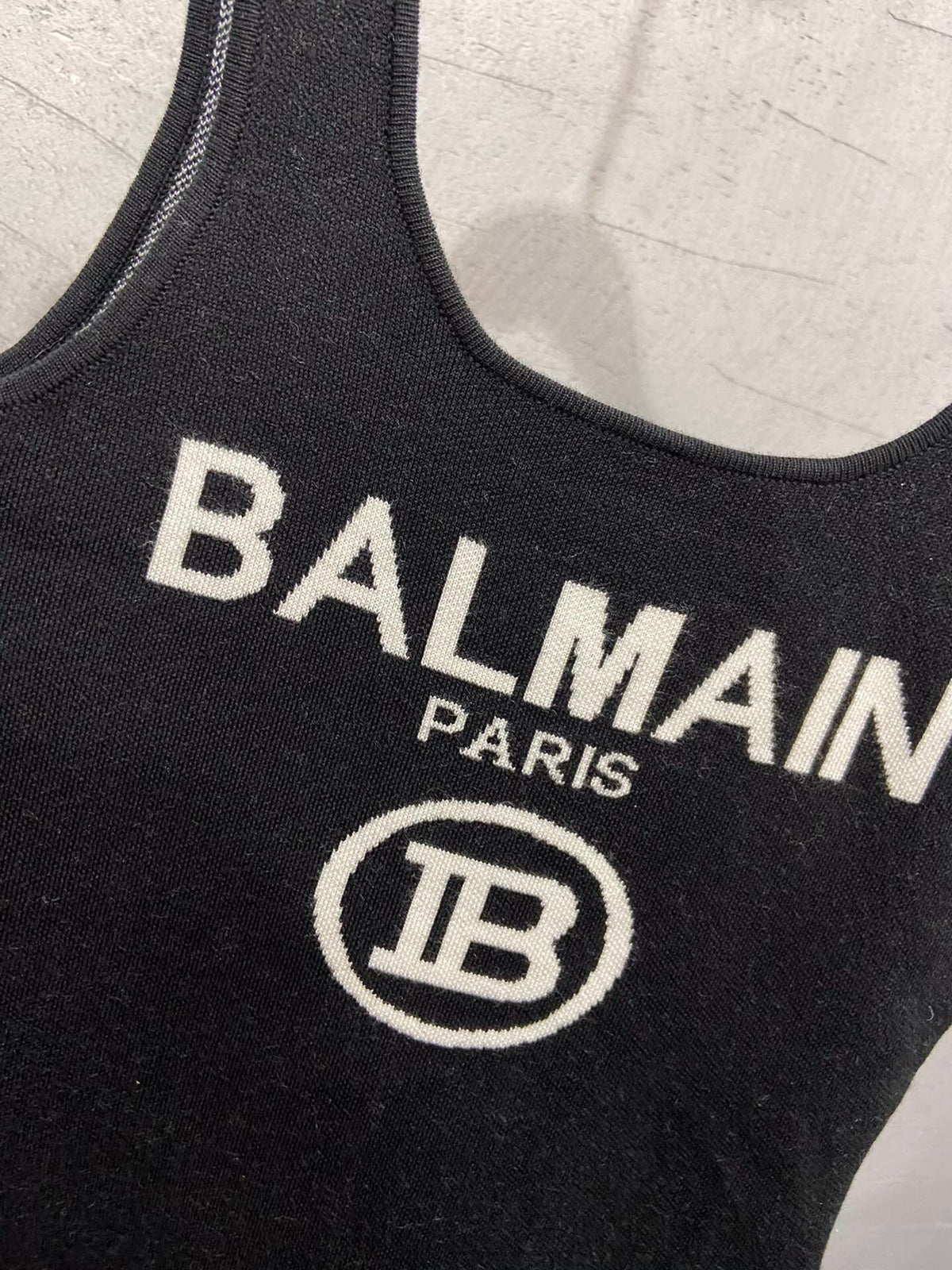 BLACK LOGO KNIT BODYSUIT