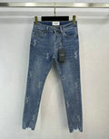 LOGO EMBROIDERED SLIM FIT DENIM JEANS