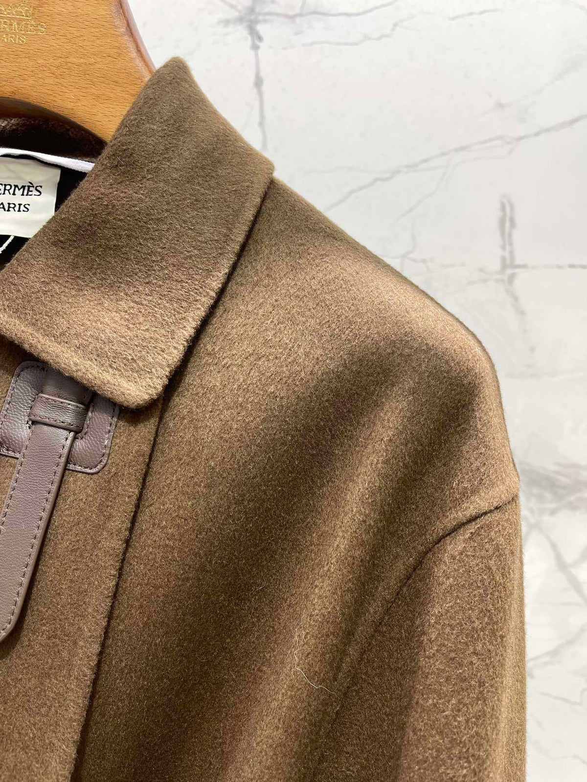 BELTED WOOL-BLEND COAT WITH ASYMMETRIC FRONT