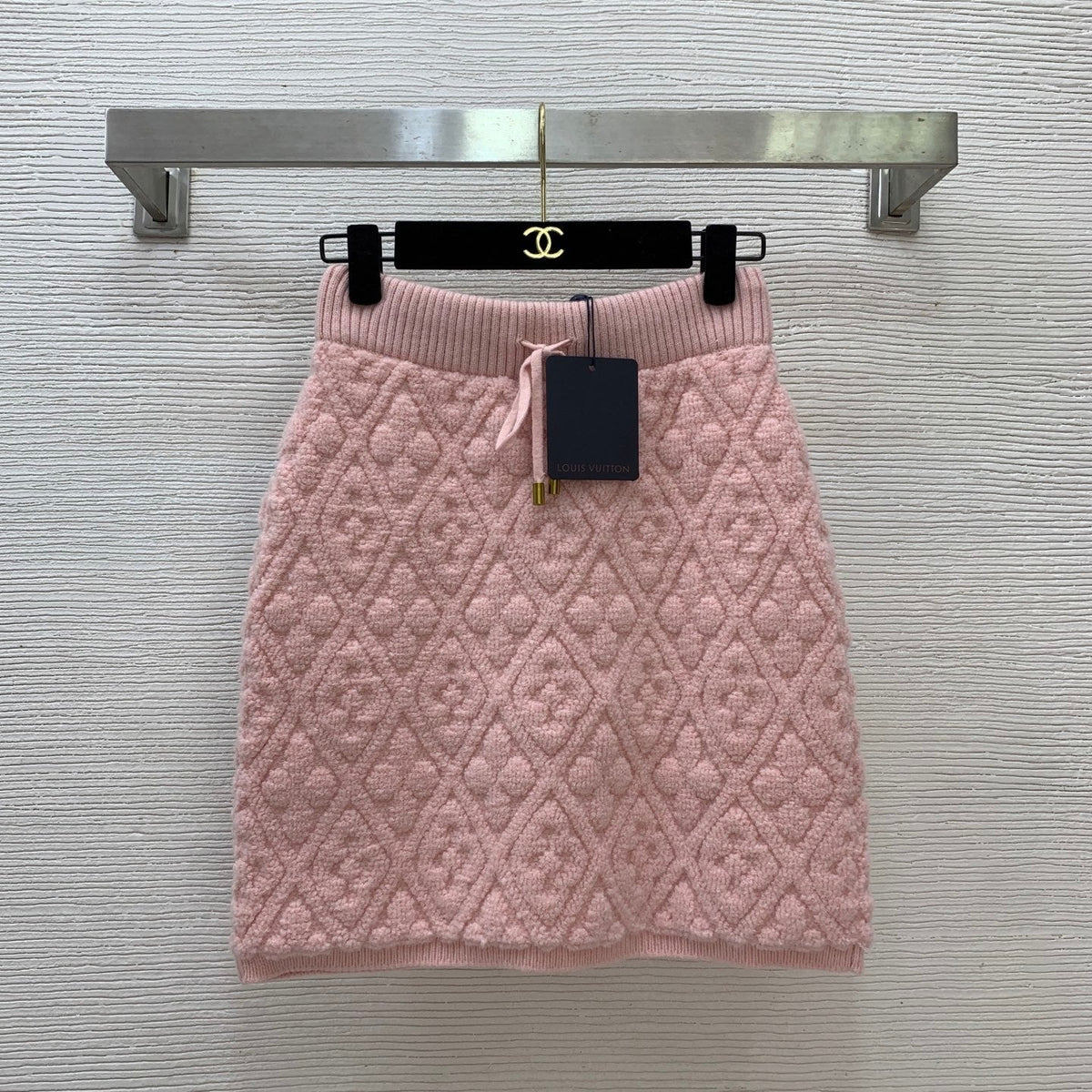 TEXTURED KNIT CARDIGAN AND SKIRT SET