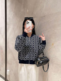 MONOGRAM PATTERN ZIP KNIT JACKET