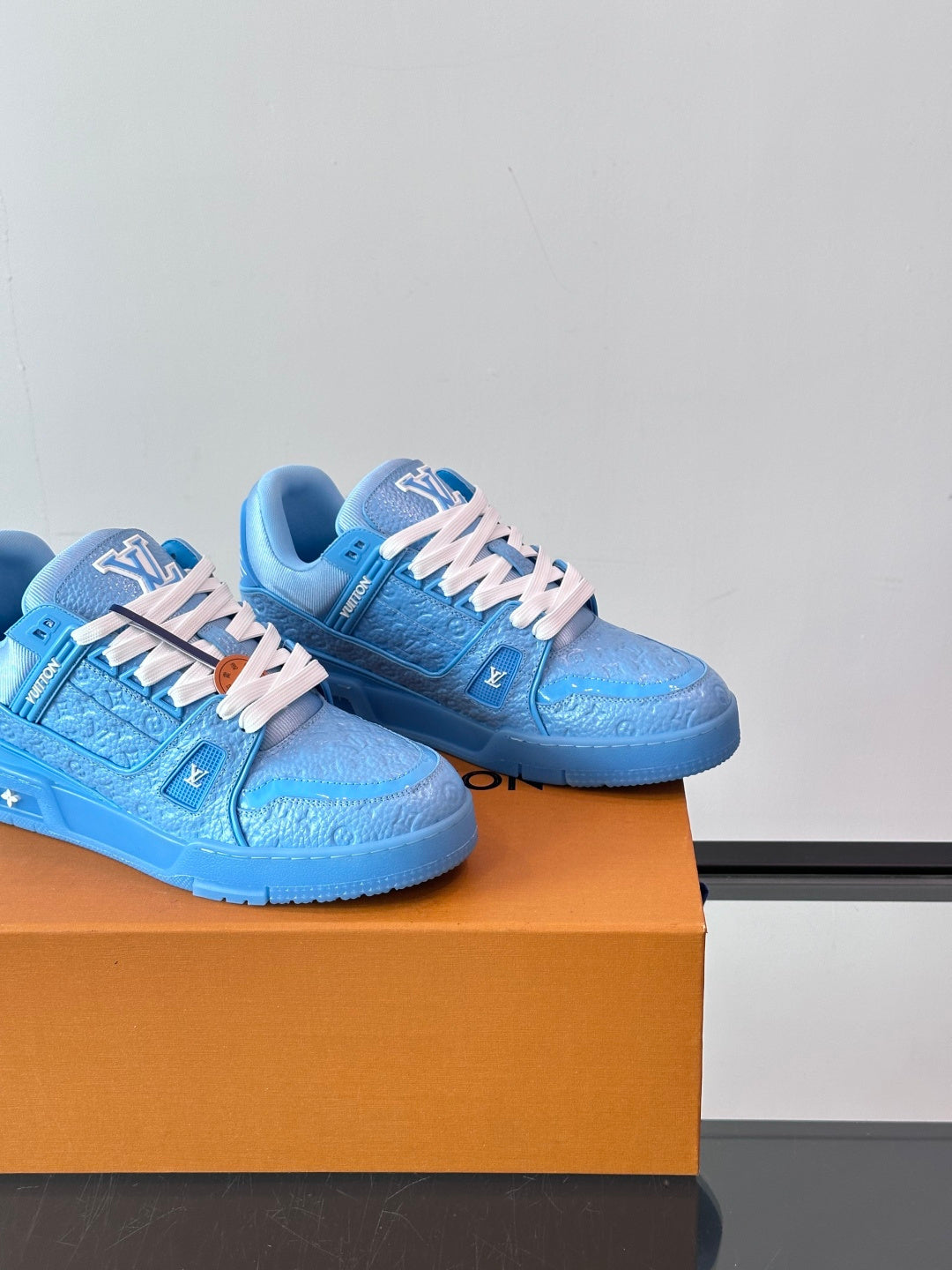 BLUE MONOGRAM LOW-TOP SNEAKERS