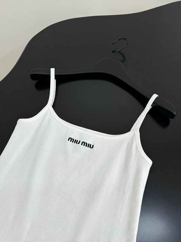 LOGO RIBBED CAMI TOP