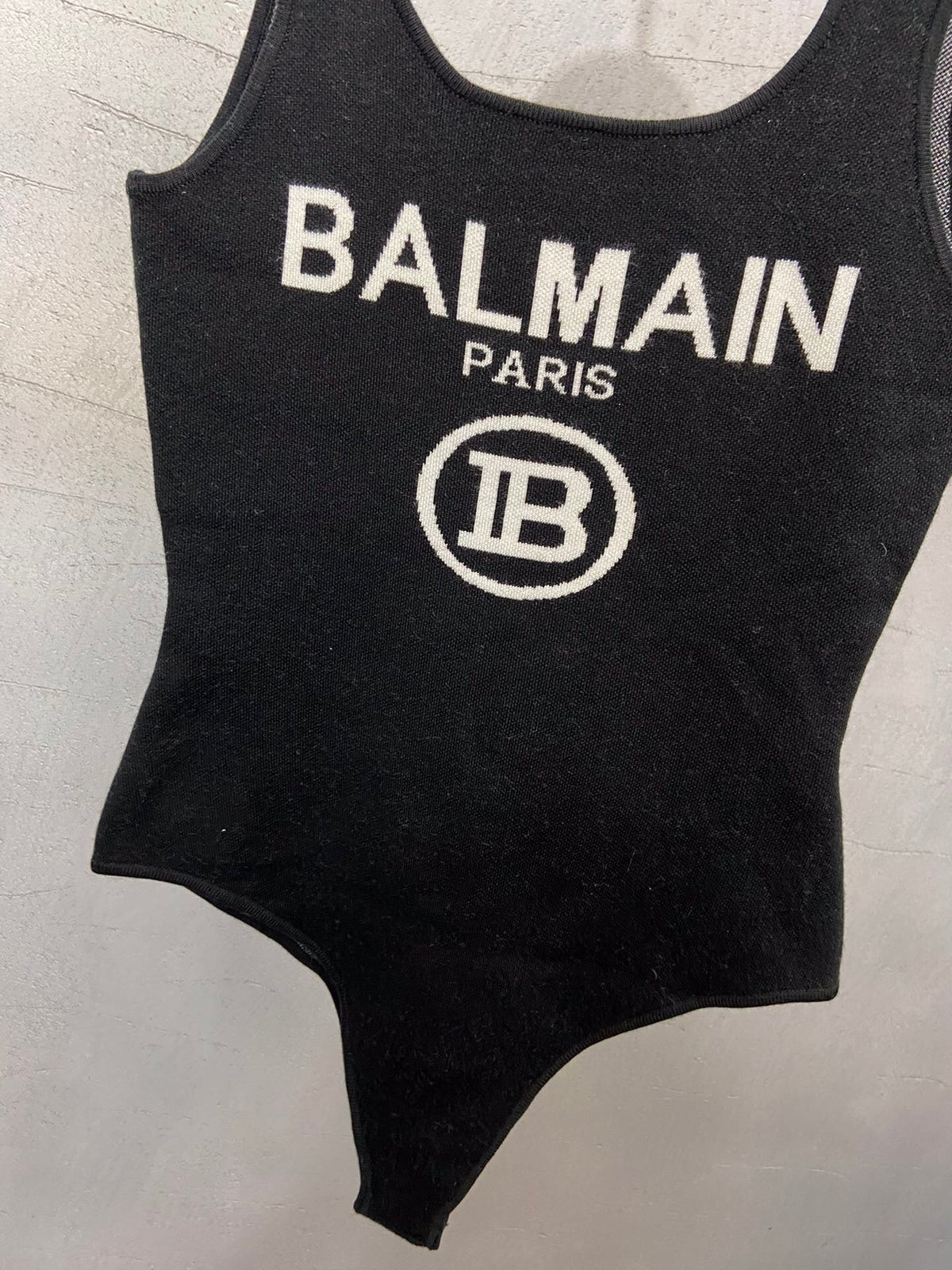 BLACK LOGO KNIT BODYSUIT