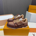 BROWN & TAN LOW-TOP CASUAL SNEAKERS