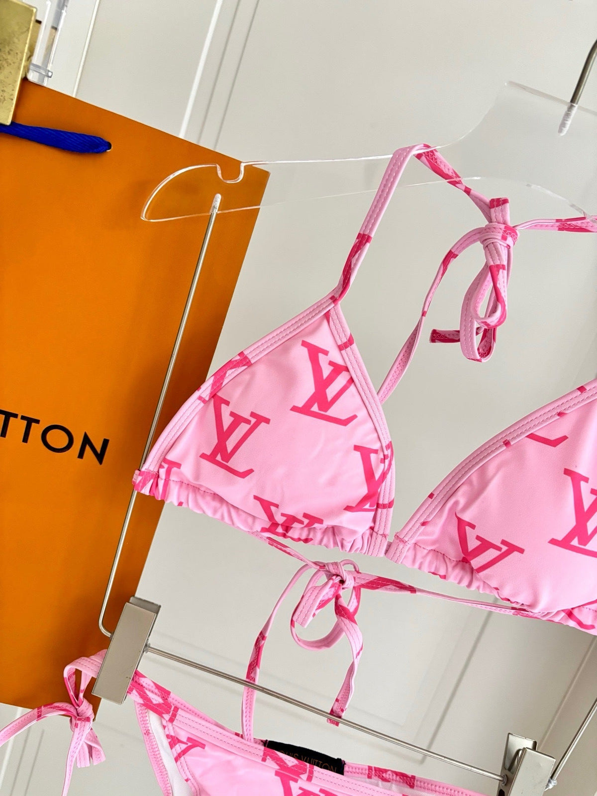 PINK MONOGRAM TRIANGLE BIKINI SET