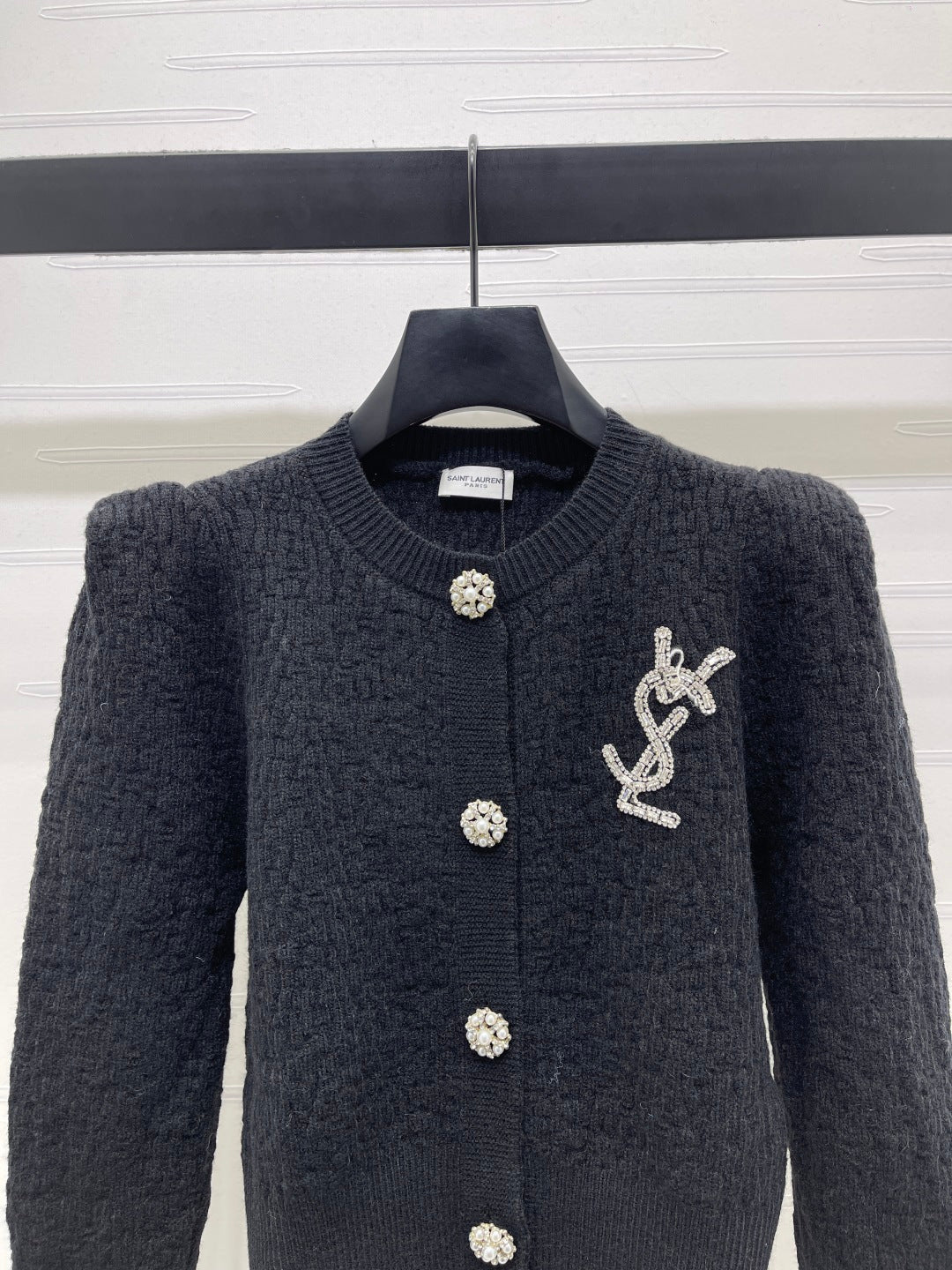 EMBELLISHED BUTTON KNIT CARDIGAN