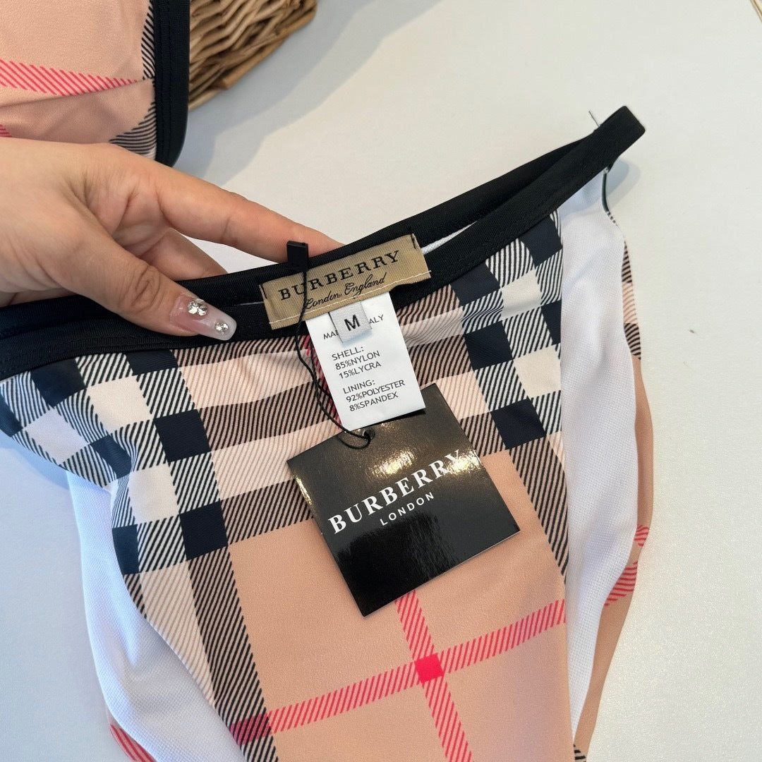 CLASSIC CHECK PRINT TRIANGLE BIKINI SET