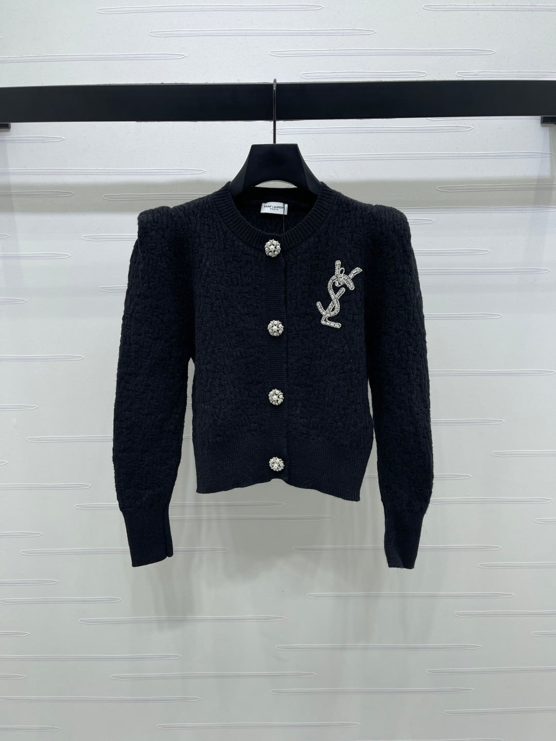 EMBELLISHED BUTTON KNIT CARDIGAN