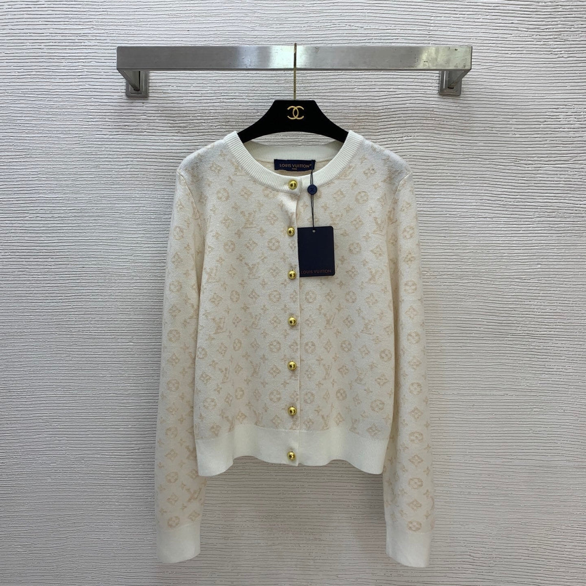 MONOGRAM KNIT BUTTON CARDIGAN