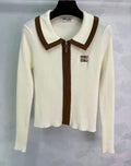 RIBBED ZIP-UP COLLAR SWEATER