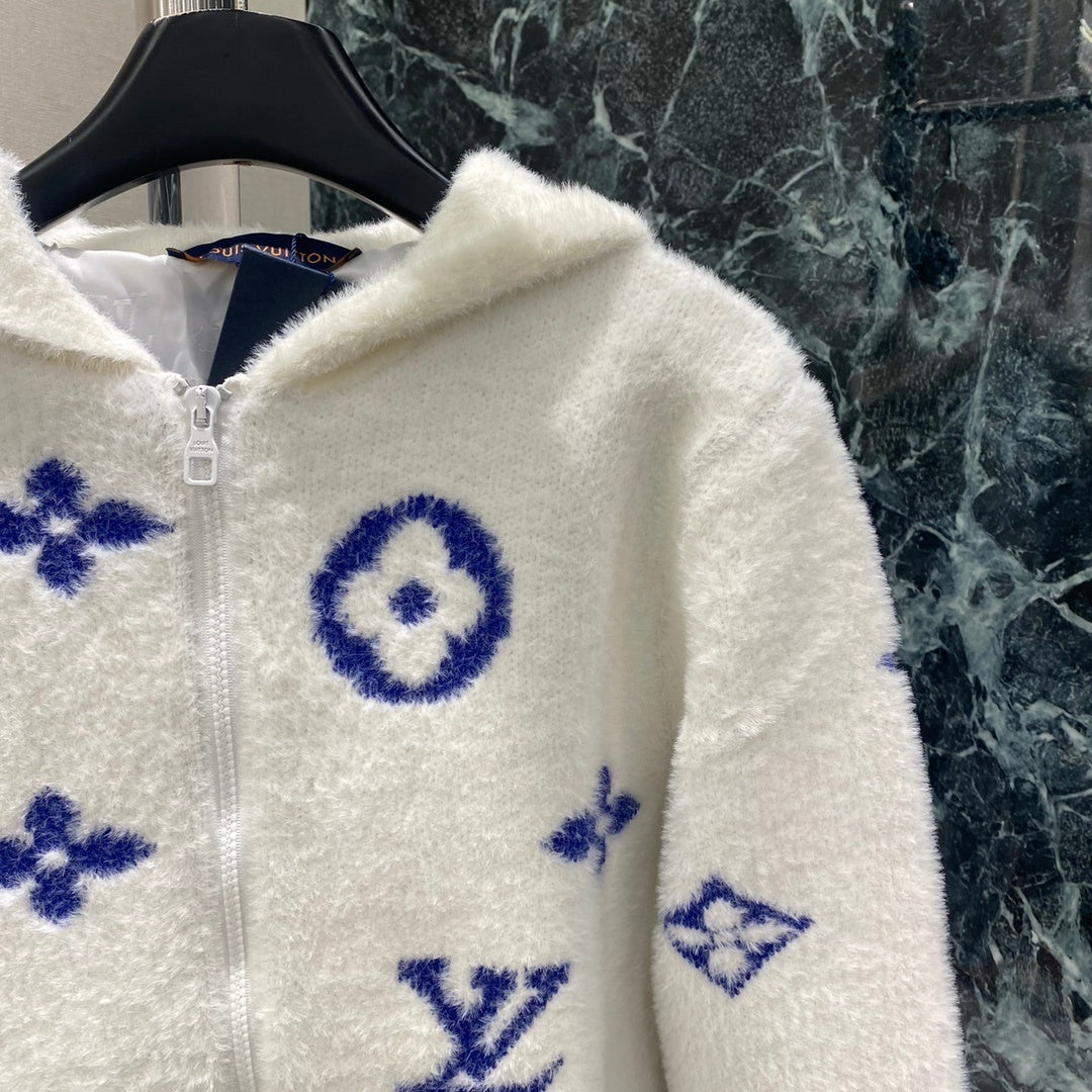 HOODED ZIP-UP KNIT JACKET