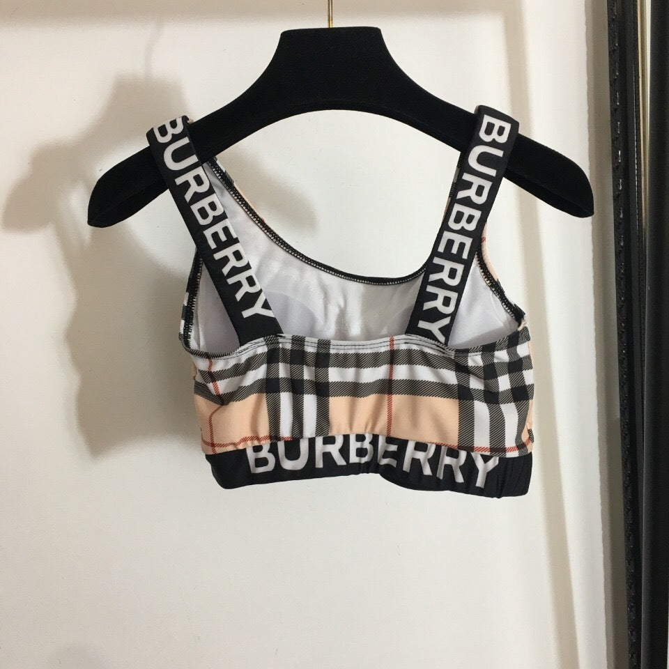 CHECK PRINT SPORT BAND BIKINI SET