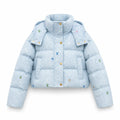 PATTERNED CROPPED PUFFER