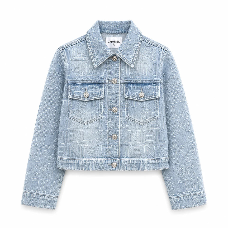 EMBOSSED DENIM JACKET