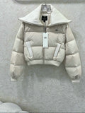 CROPPED PUFFER JACKET WITH HIGH COLLAR
