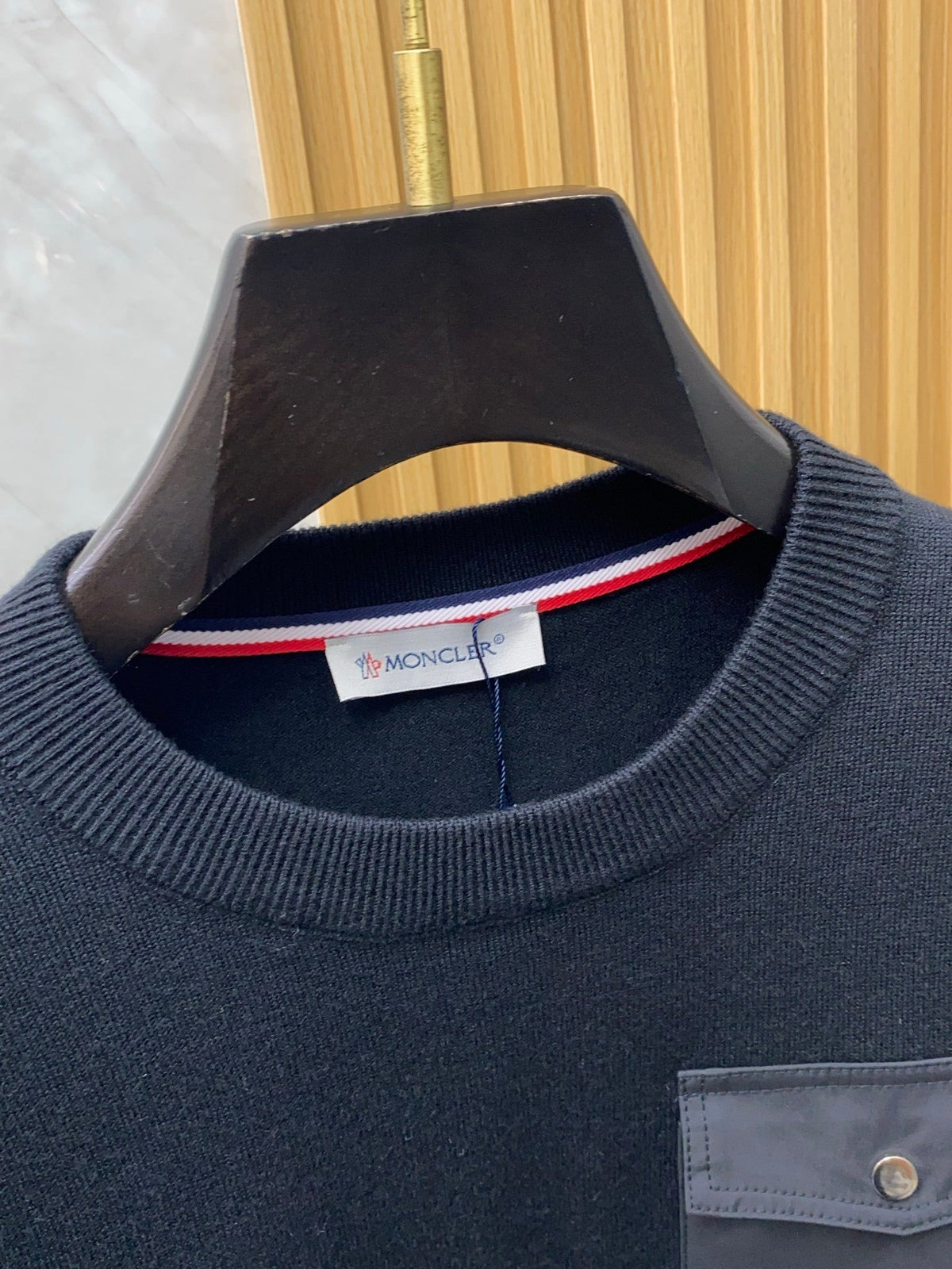 CREW NECK SWEATSHIRT WITH BUTTONED CHEST POCKET