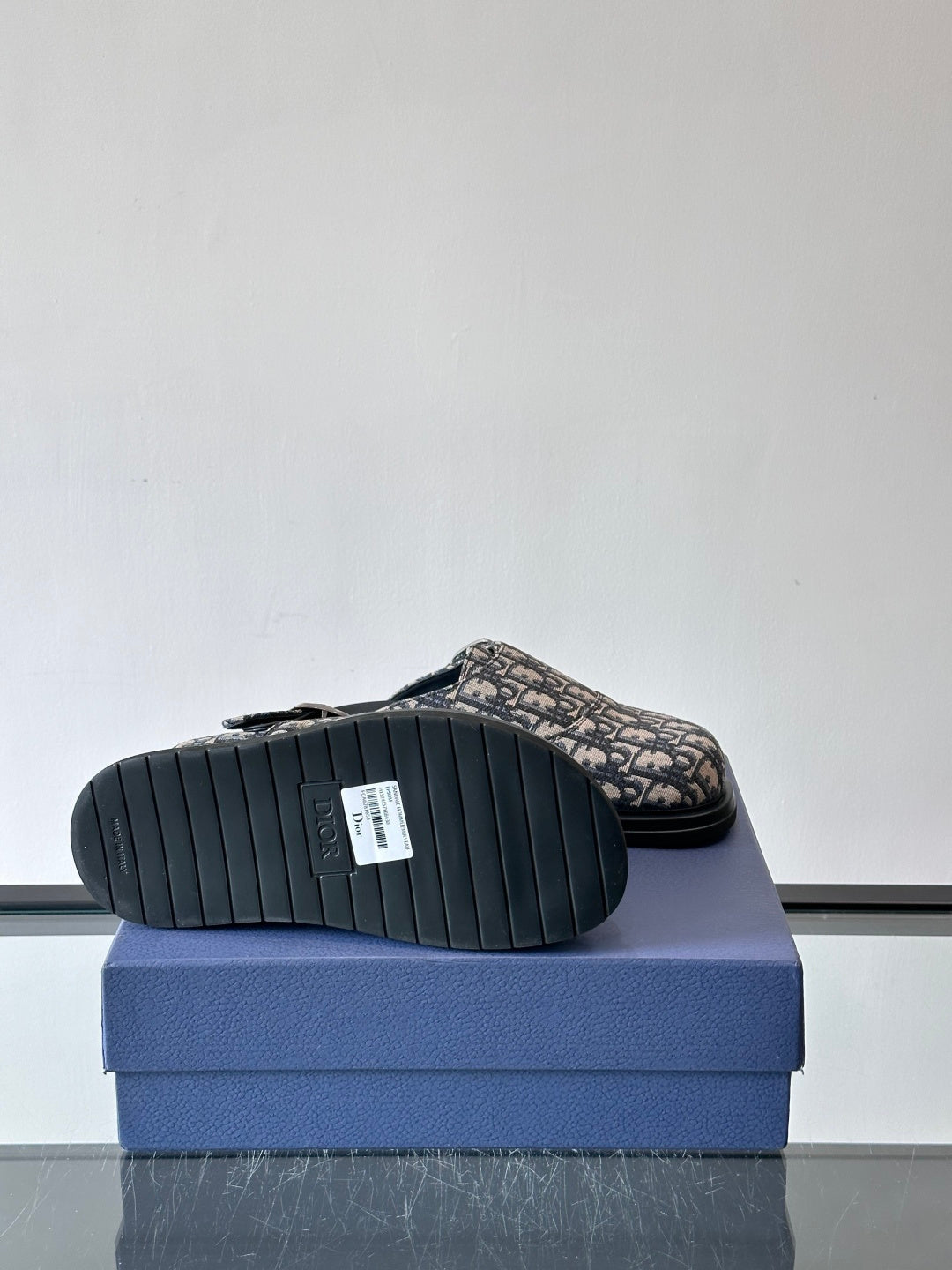 MONOGRAM DESIGNER SLIDE MULES WITH BUCKLE DETAIL
