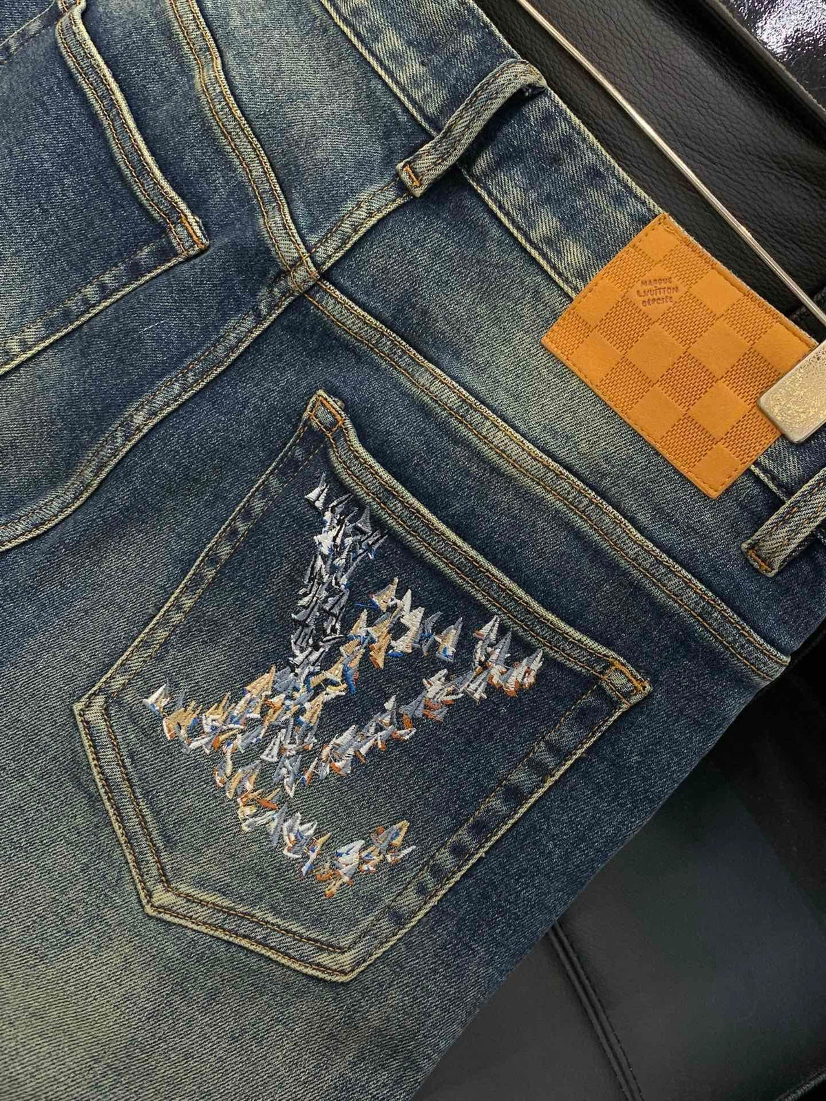 SLIM-FIT FADED DENIM JEANS