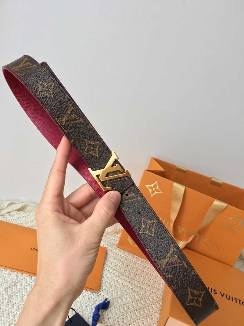 MONOGRAM CANVAS REVERSIBLE BELT WITH GOLD-TONE BUCKLE