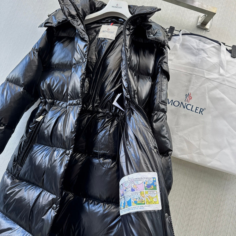 LONG HOODED QUILTED PUFFER COAT