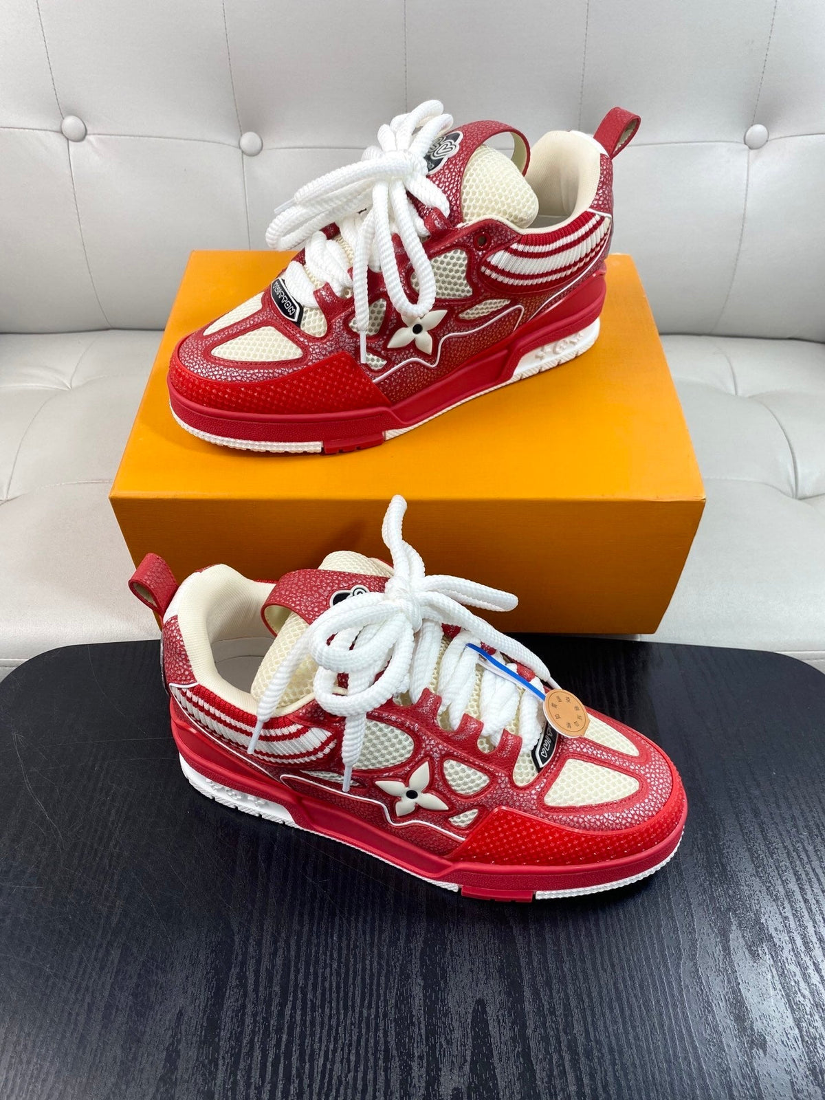RED & WHITE CHUNKY SNEAKERS