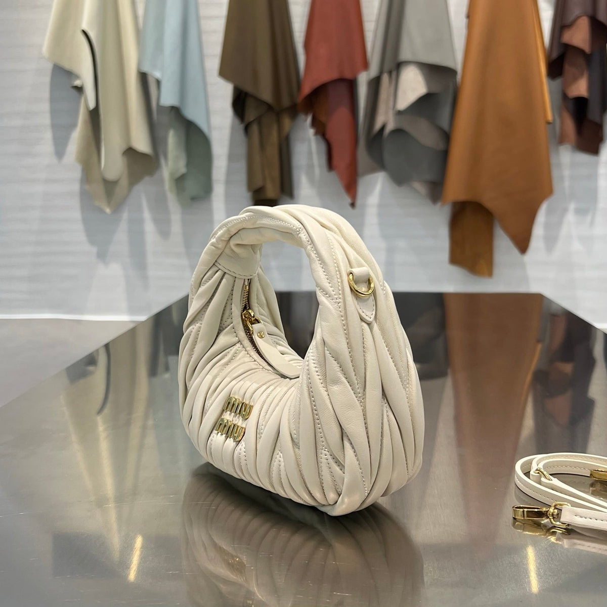 IVORY MATELASSÉ HOBO