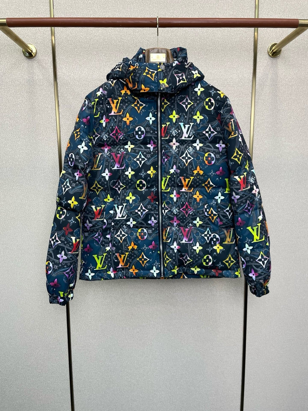 MULTICOLOR GRAPHIC PUFFER JACKET