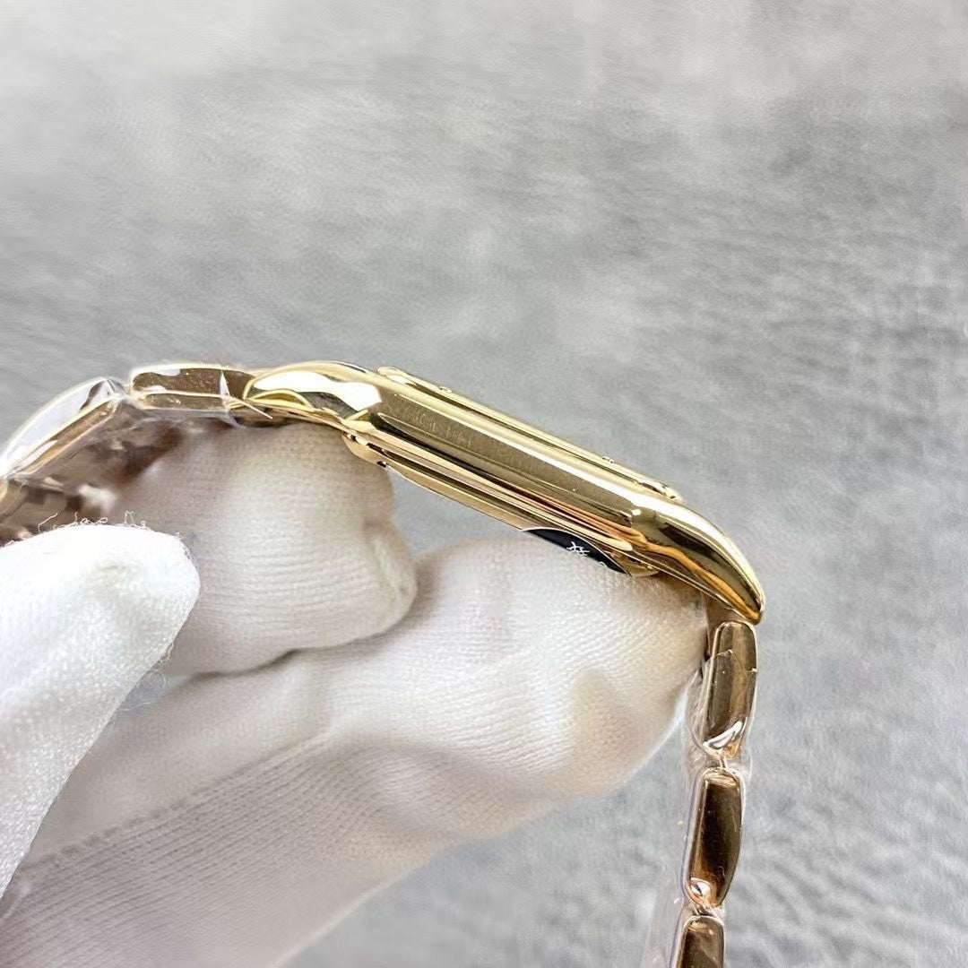 GOLD-TONE SQUARE DIAL WATCH