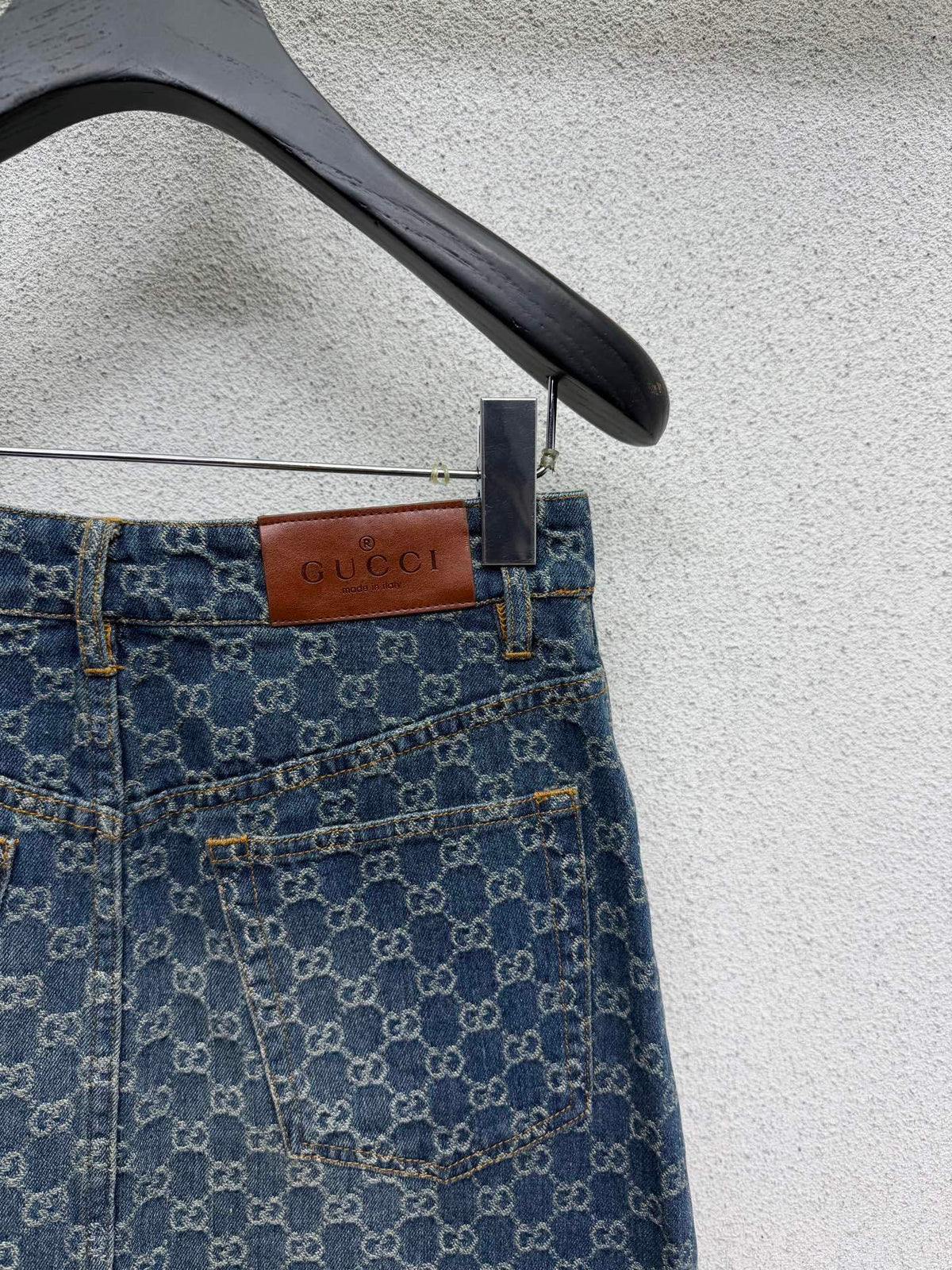 BLUE MONOGRAM DENIM MINI SKIRT