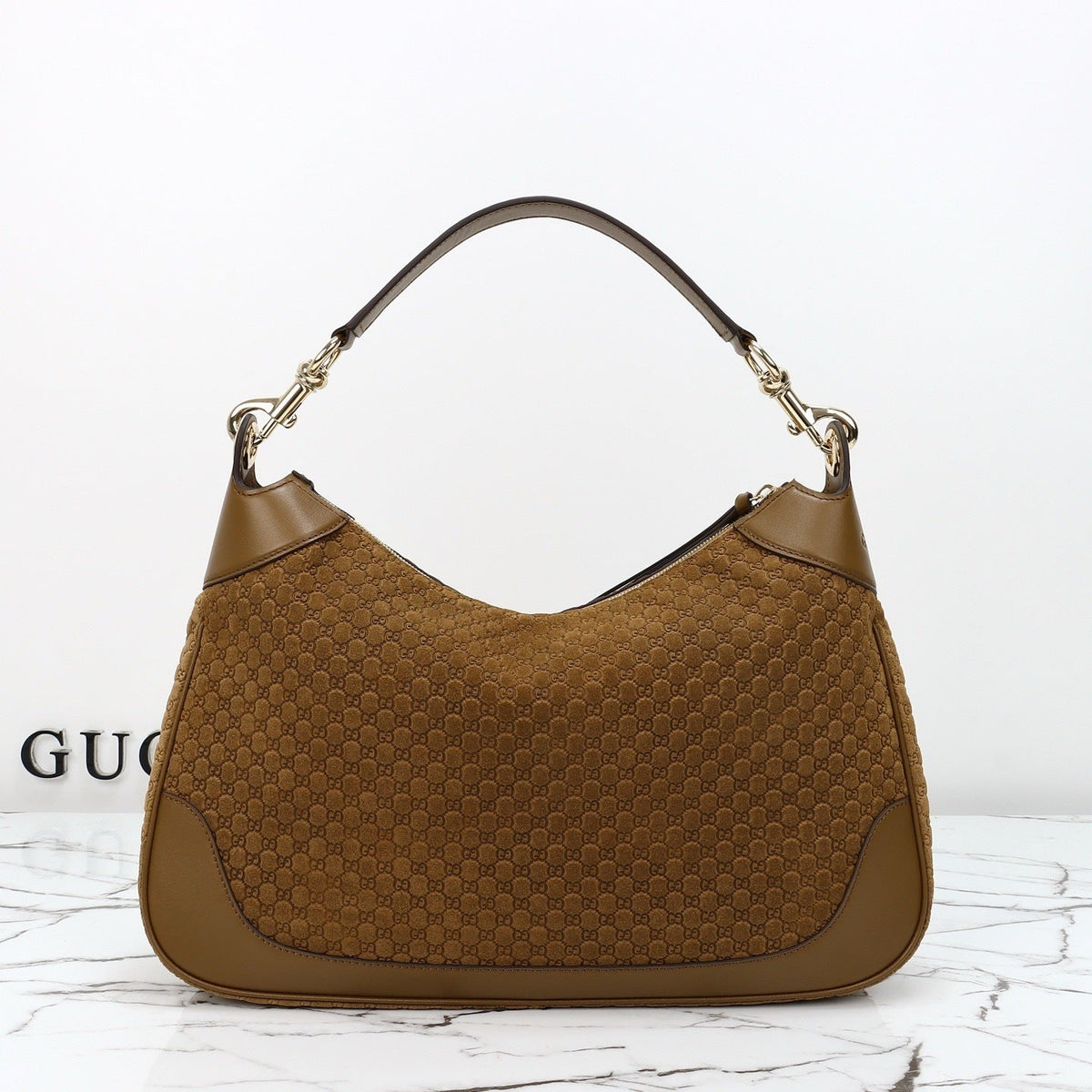 MONOGRAM SUEDE HOBO SHOULDER BAG