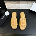 BUTTER YELLOW FLORAL PLATFORM SLIDE SANDALS