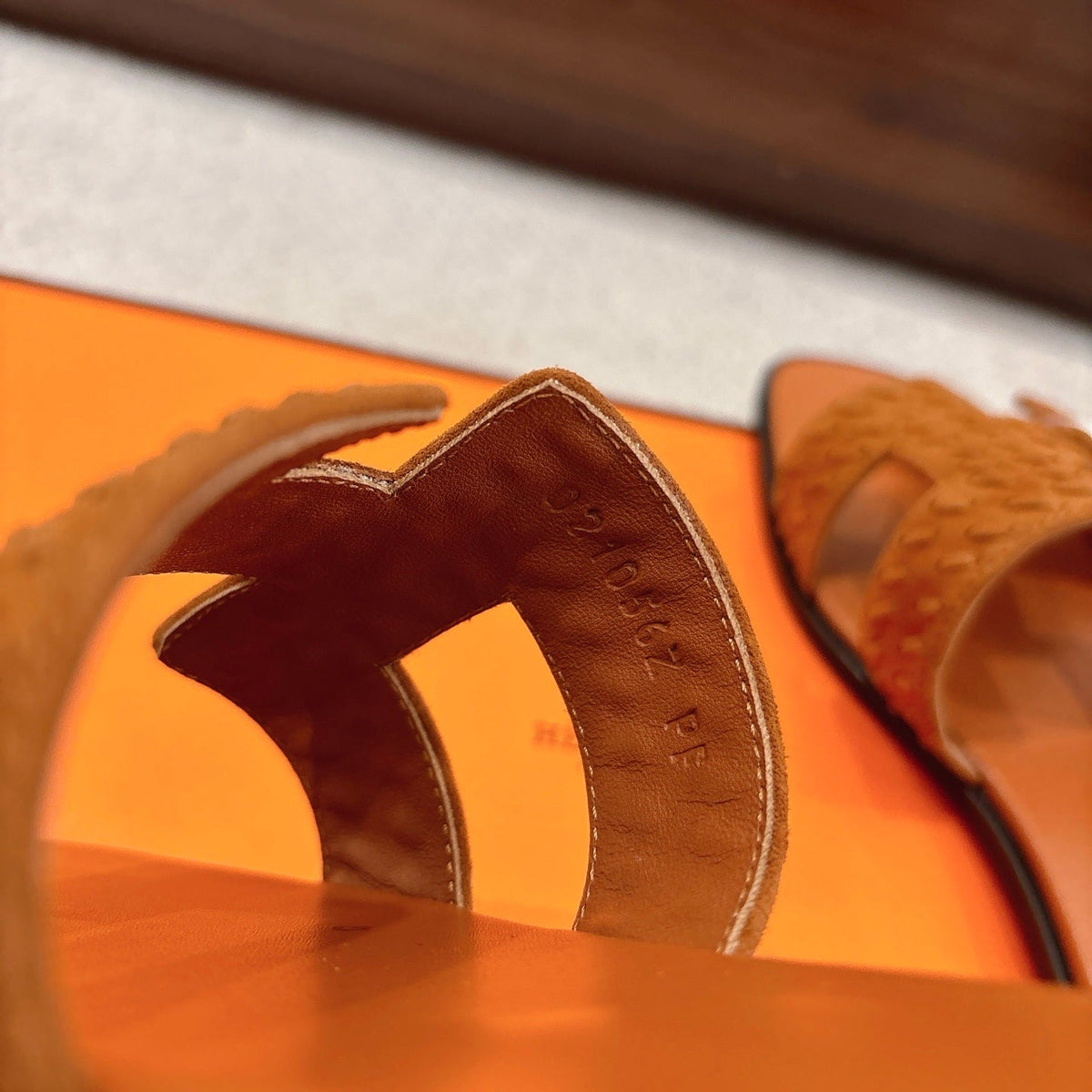 TAN SUEDE SLIDE SANDALS