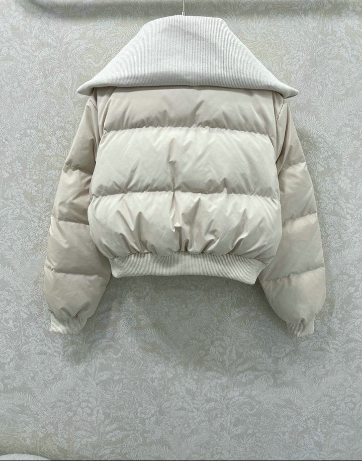 CROPPED PUFFER JACKET WITH HIGH COLLAR