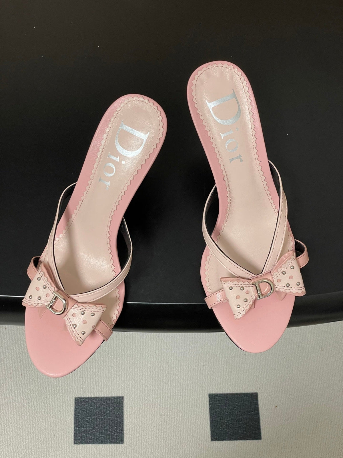BLUSH PINK BOW DETAIL STRAP STILETTO SANDALS