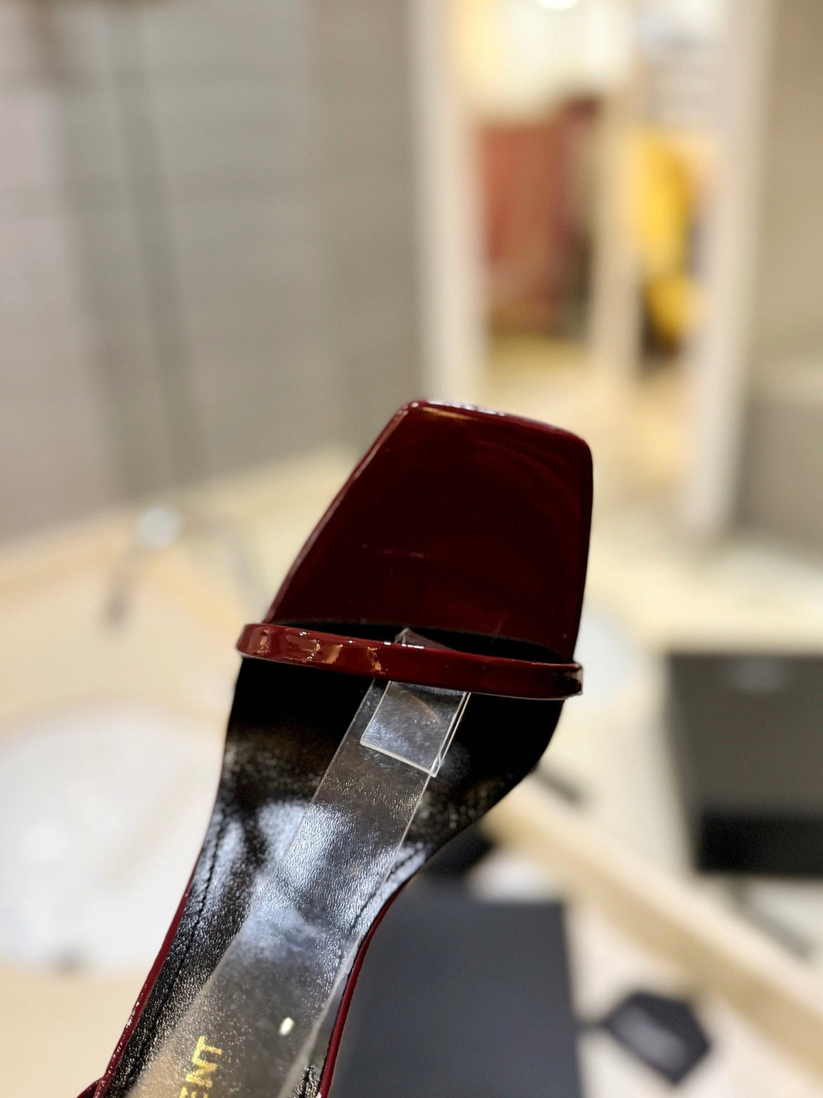 BURGUNDY STRAPPY HIGH HEEL SANDALS