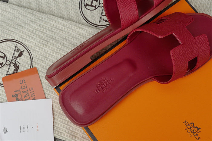 LUXE H-CUT LEATHER SLIDE SANDALS
