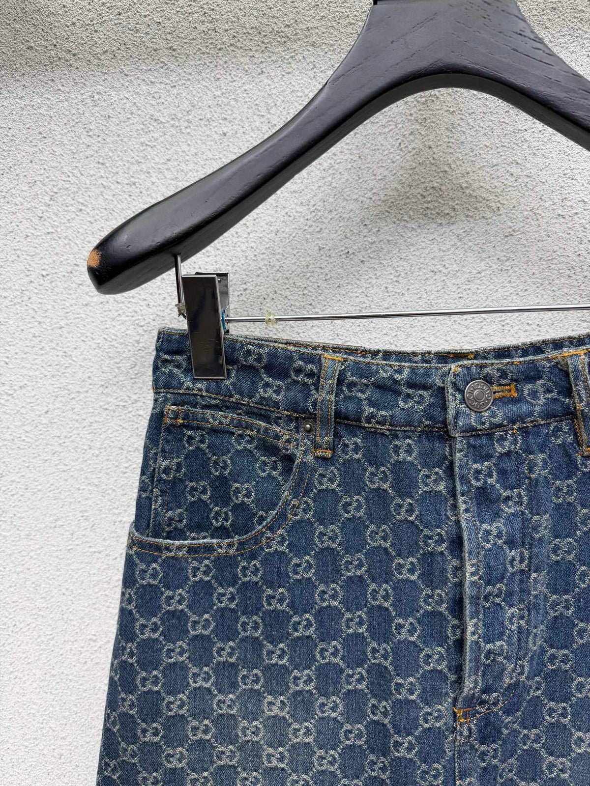 BLUE MONOGRAM DENIM MINI SKIRT