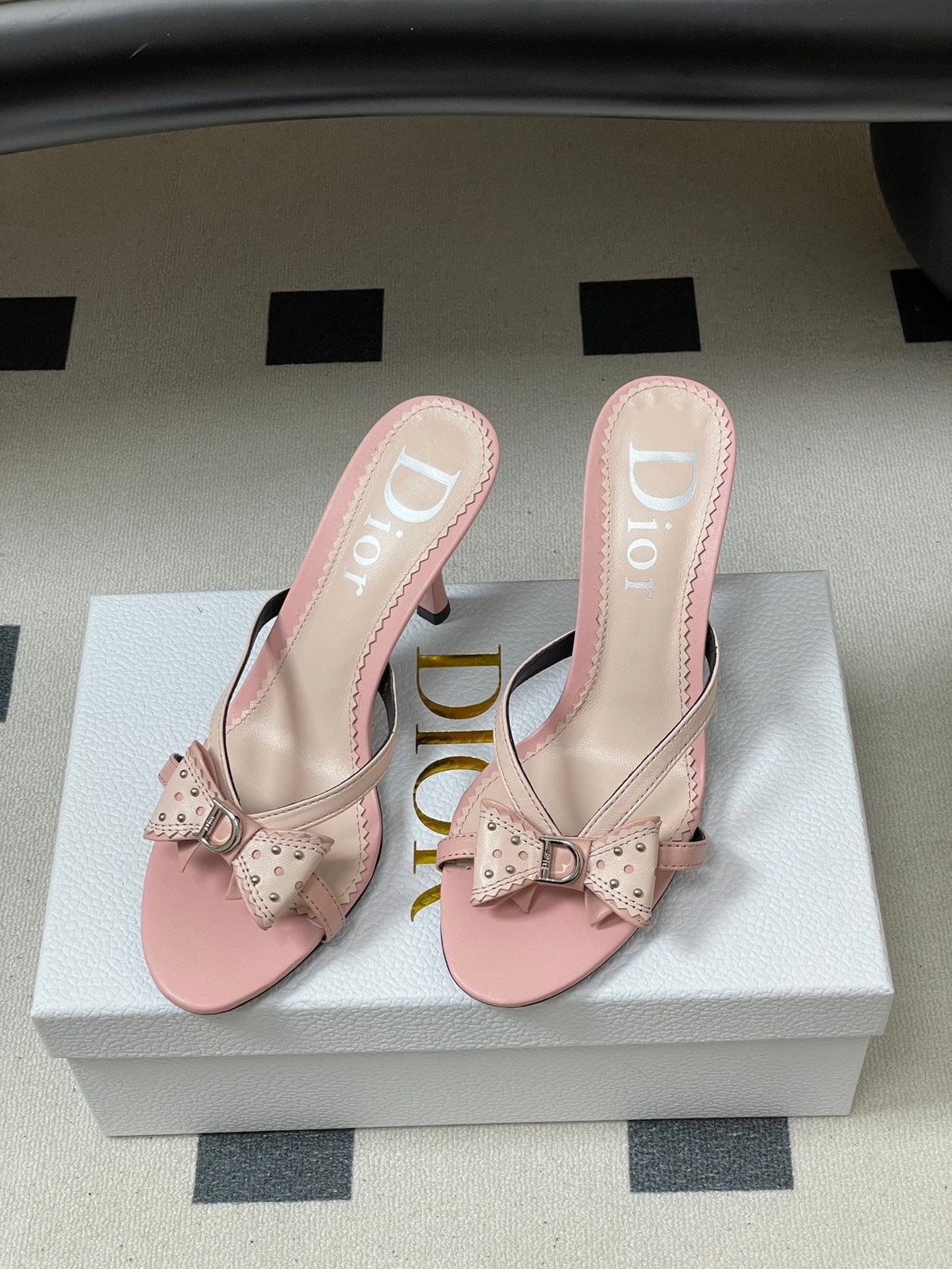 BLUSH PINK BOW DETAIL STRAP STILETTO SANDALS