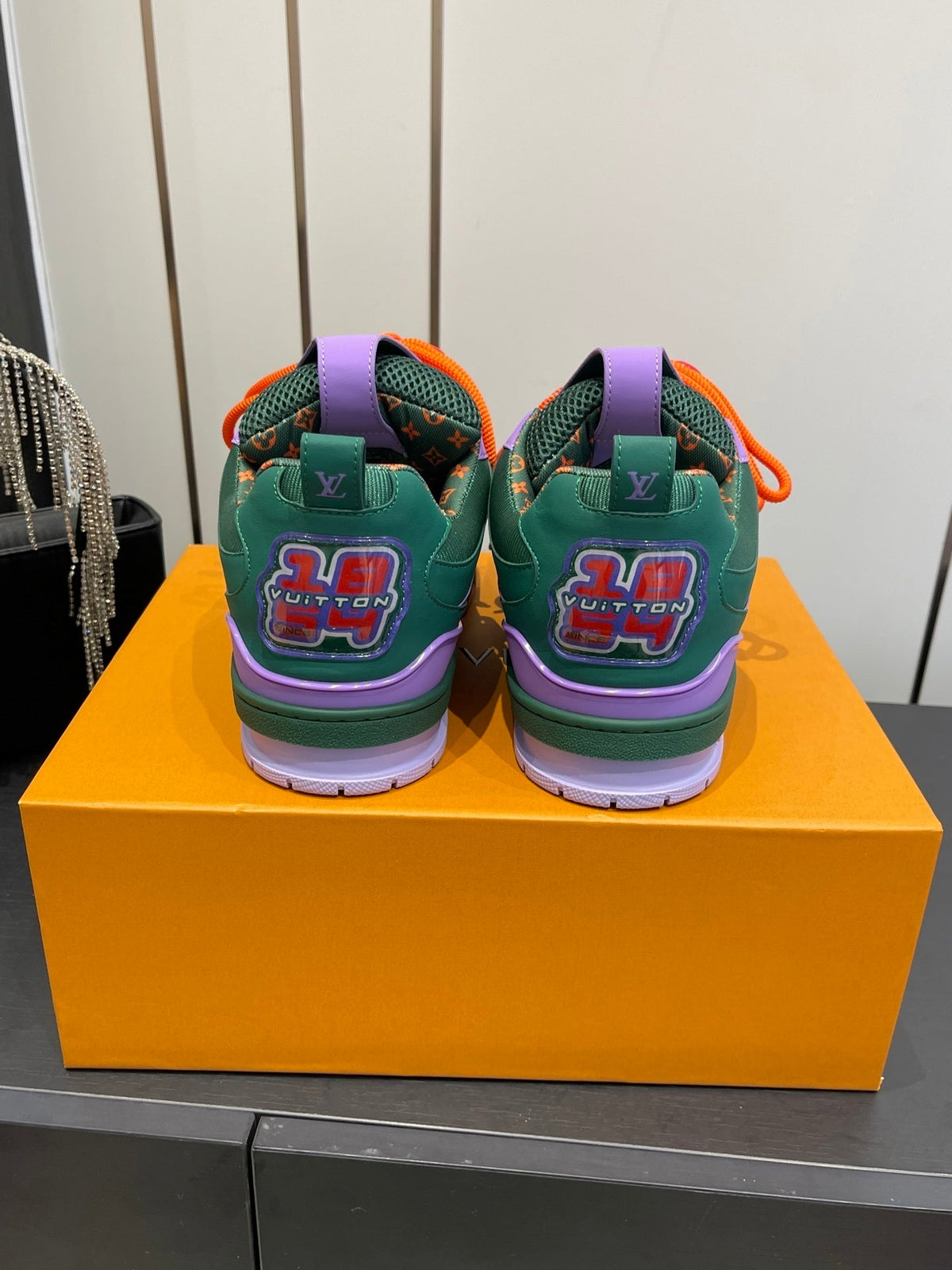 BOLD COLORBLOCK SNEAKERS WITH OVERSIZED LACES AND CHARM DETAIL