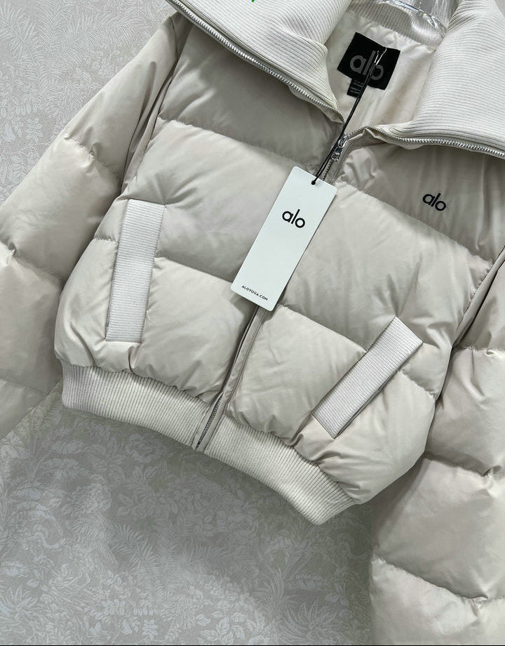 CROPPED PUFFER JACKET WITH HIGH COLLAR