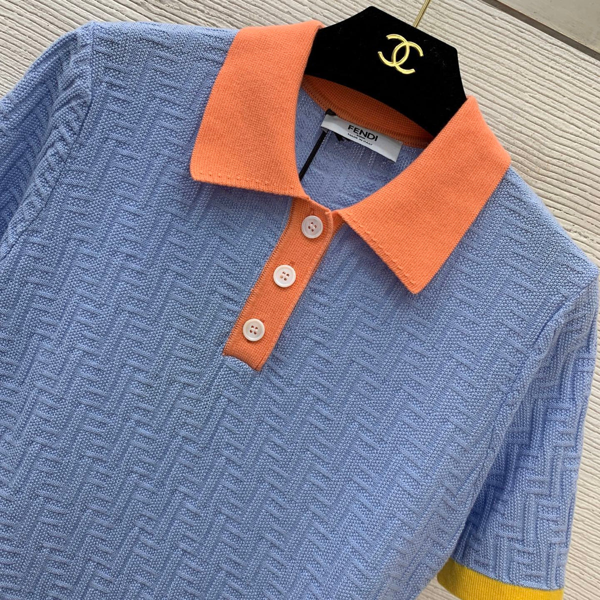 COLOR-BLOCK KNIT POLO DRESS