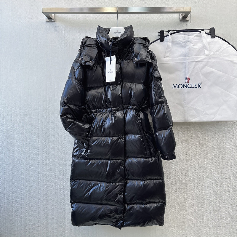 LONG HOODED QUILTED PUFFER COAT